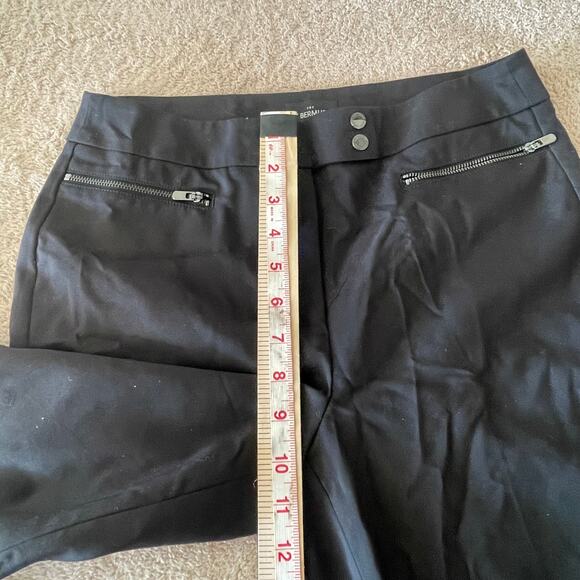 White House Black Market WHBM black 12" Bermuda shorts sz 4 zip pockets buttons - Picture 15 of 16